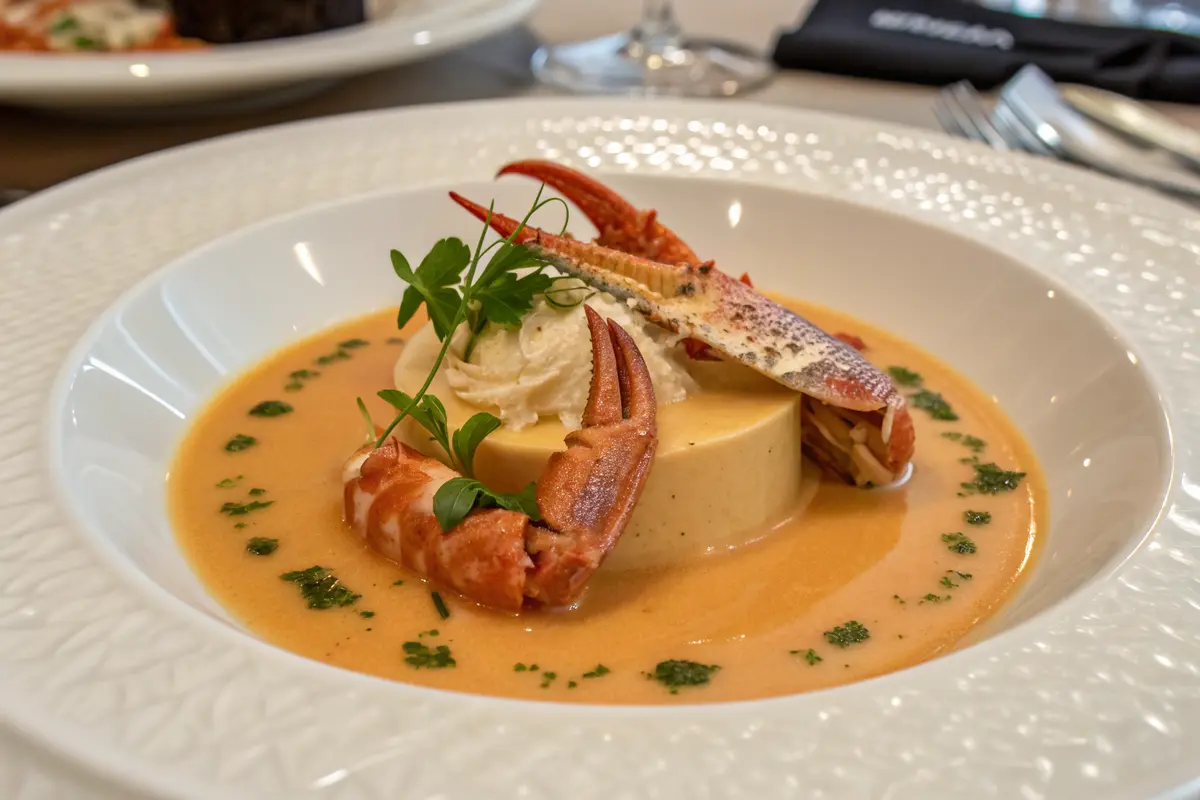 pannacotta bisque homard pinces crabe
