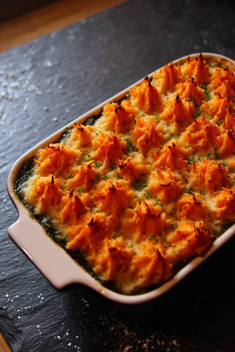 Puten-Parmentier mit Süßkartoffeln