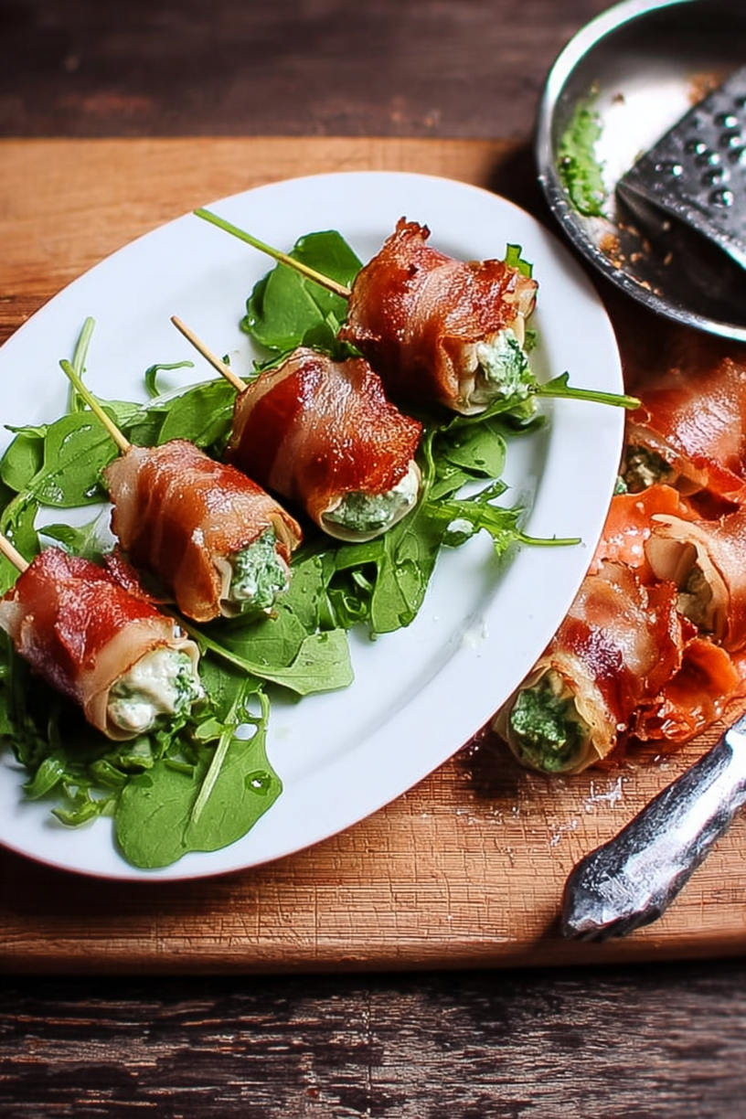 ravioli rucola spiesjes ham mozzarella