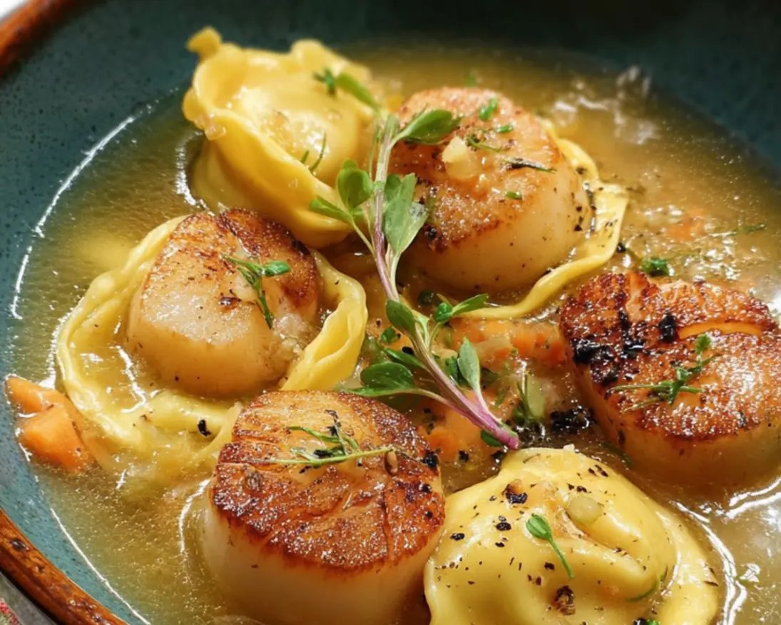 ravioli sint jacobsschelpen zuur saus
