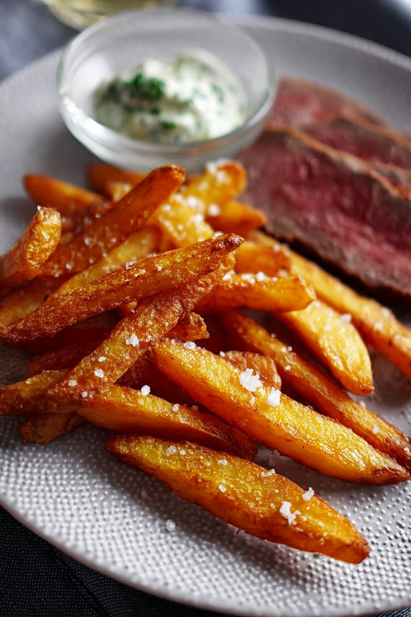 Rinderbraten mit Kartoffelpommes
