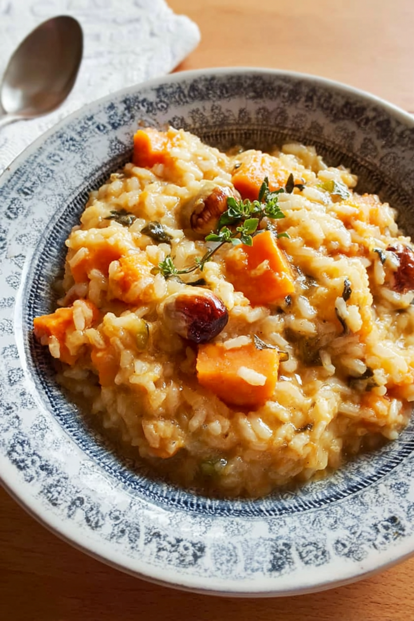 risotto zoete aardappel kastanjes