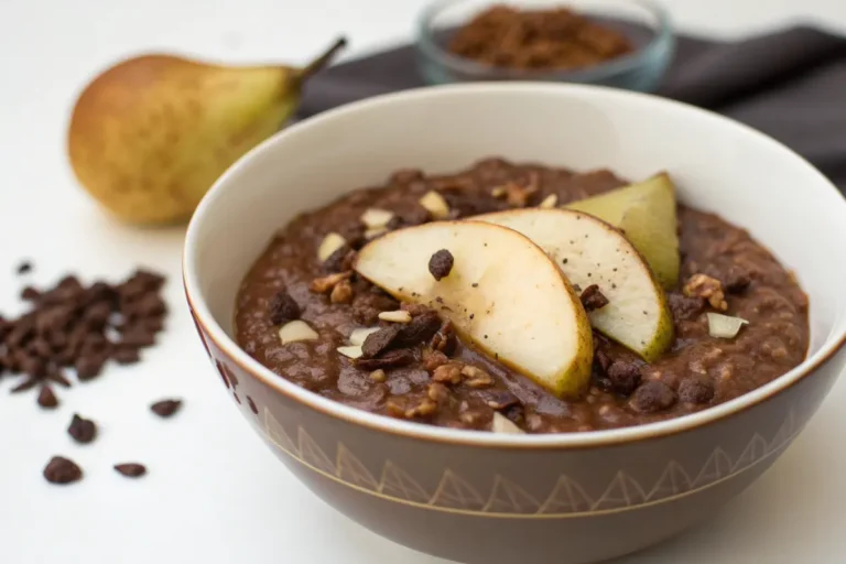 porridge chocolat poire préparer veille