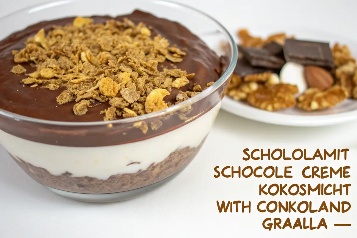 crème chocolat lait coco granola