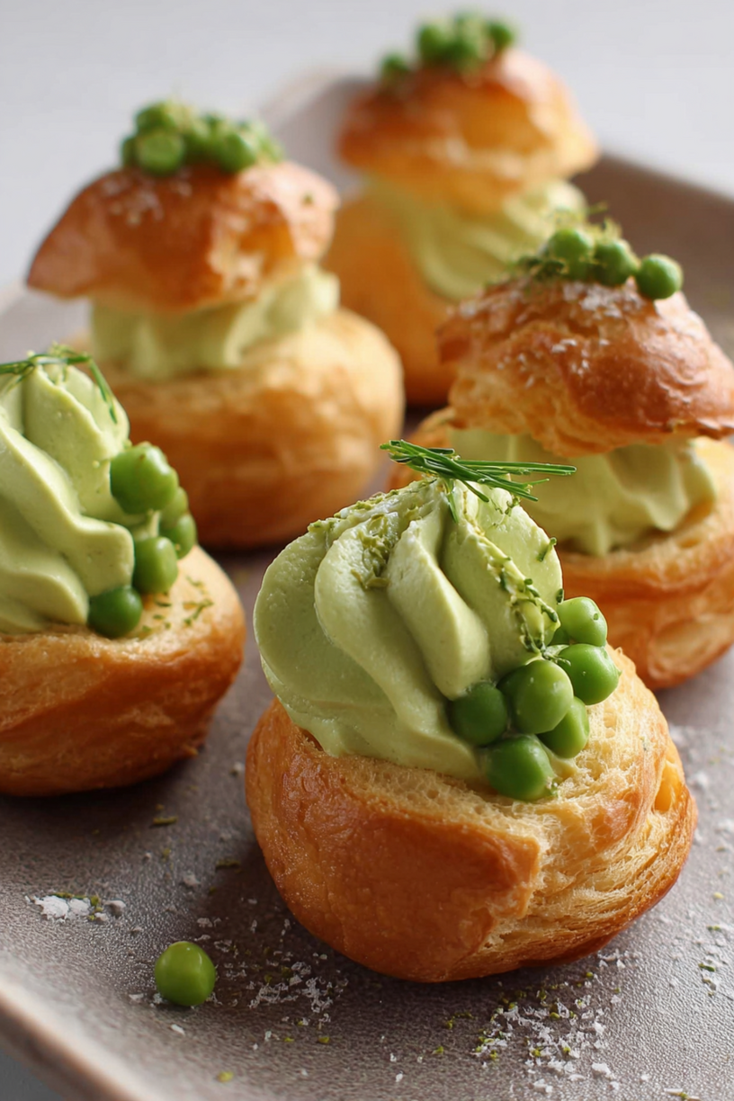 soesjes met erwtenmousse