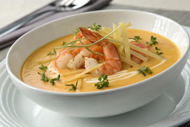 velouté patate douce panais langoustines