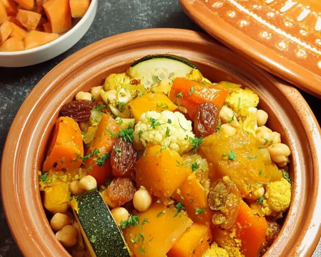 tajine groenten pompoen gedroogd fruit
