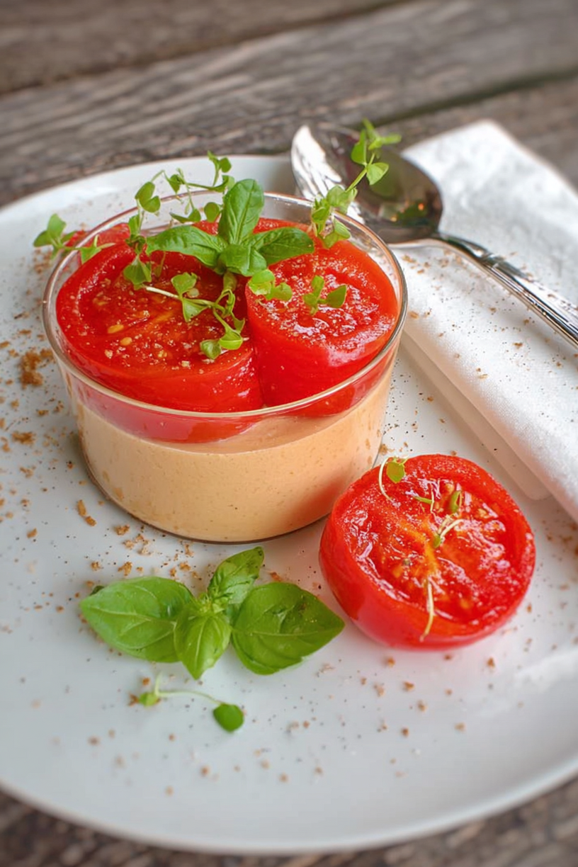 tomaat basilicum mousse