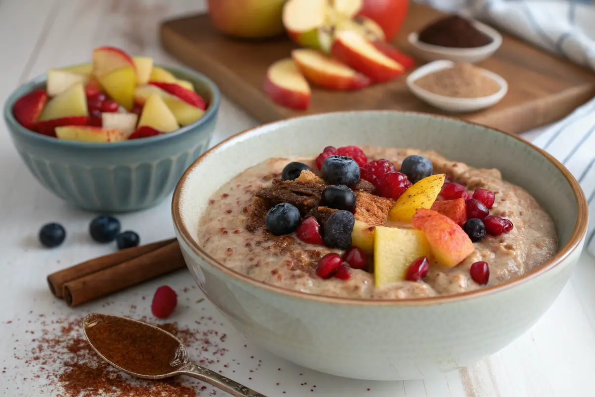 porridge végétalien fruits cannelle