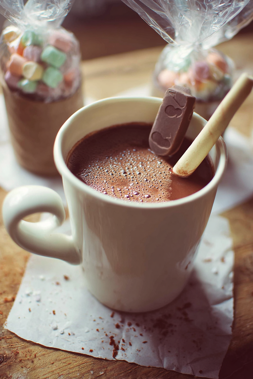 warme chocolademelk op stokje