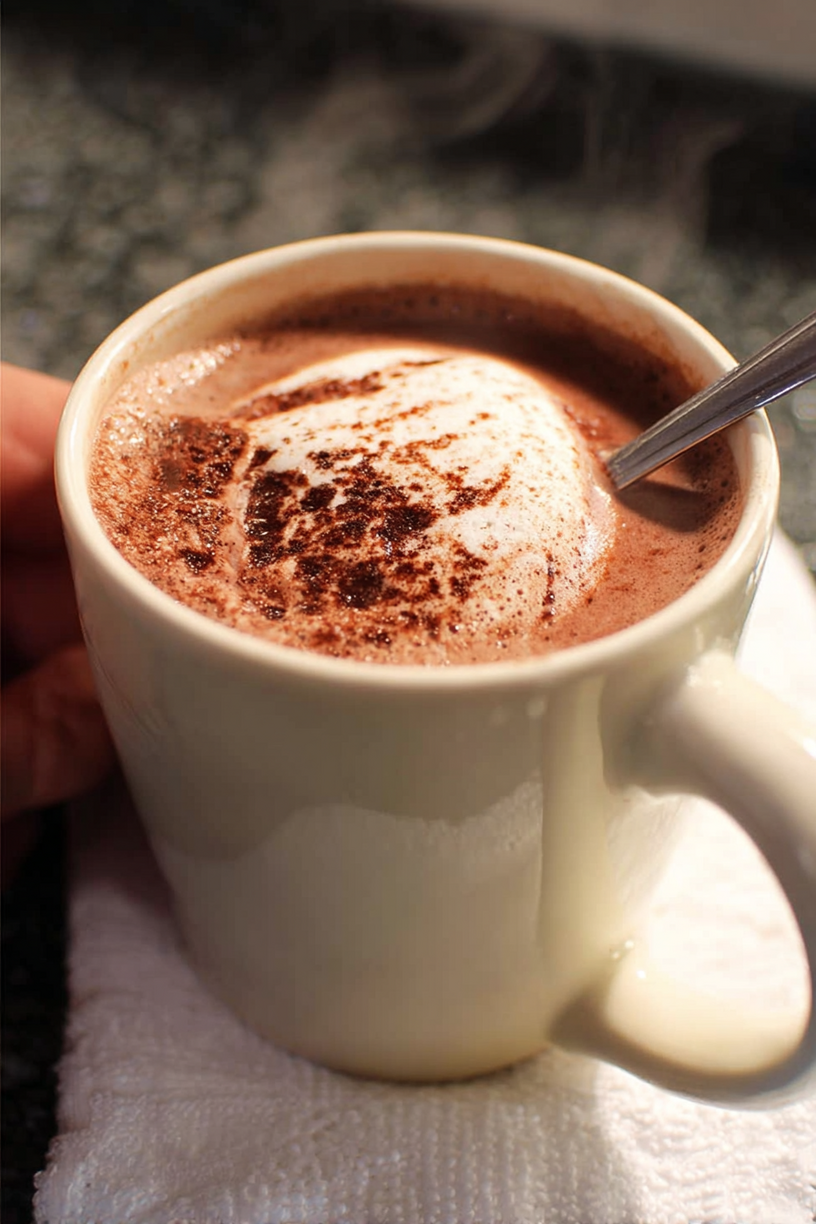 witte warme chocolademelk