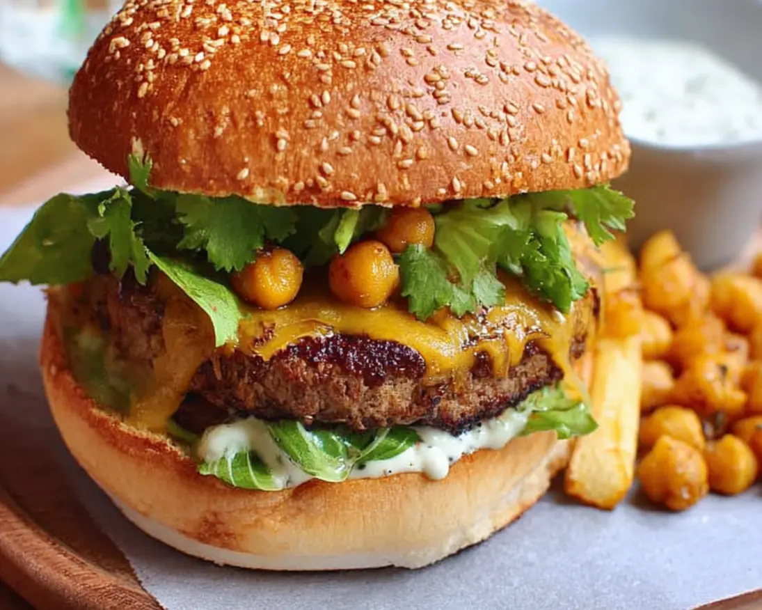 burger maison steak pois chiches
