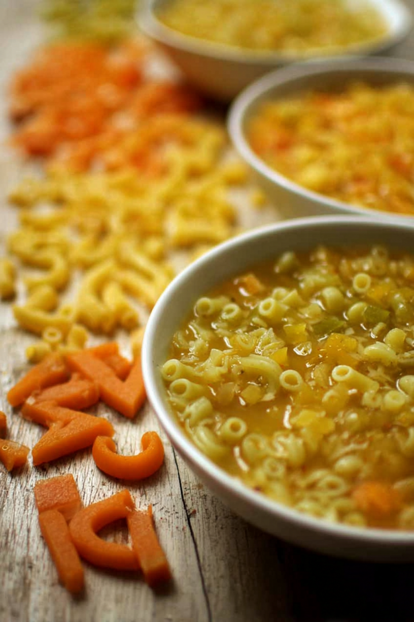 alphabet pasta bouillon