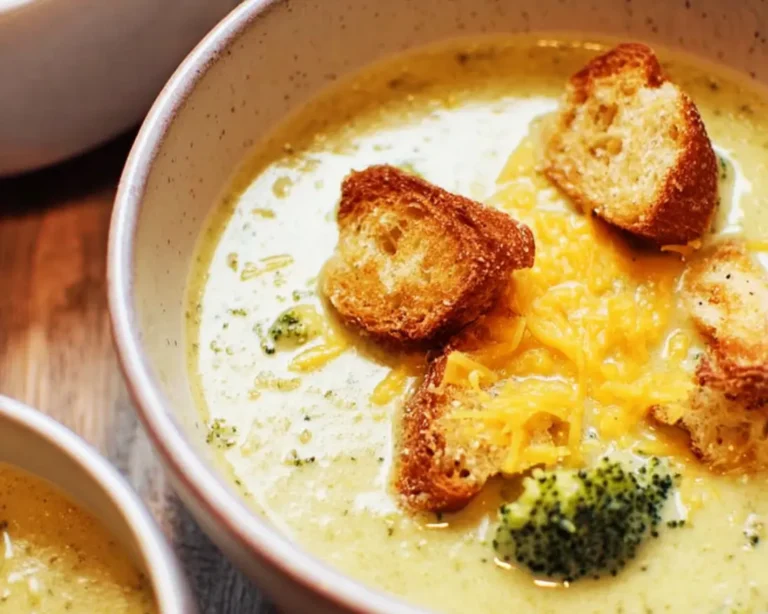 broccoli cheddar soep croutons