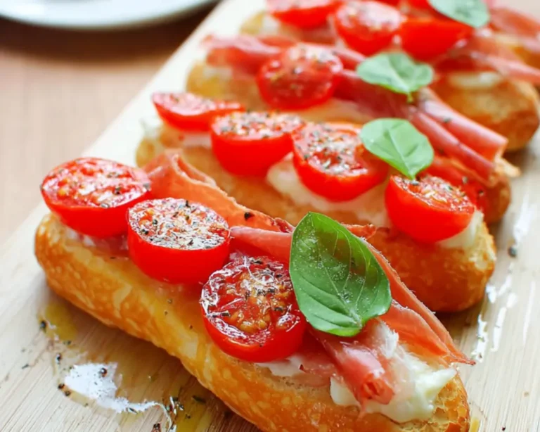 eclairs rauwe ham mozzarella tomaat