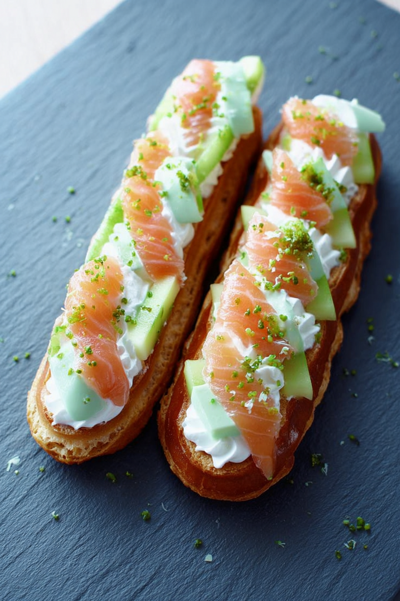 eclairs zalm groene appel