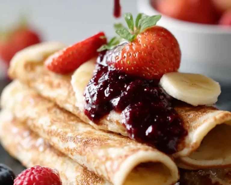 pannenkoeken kwark bessen saus