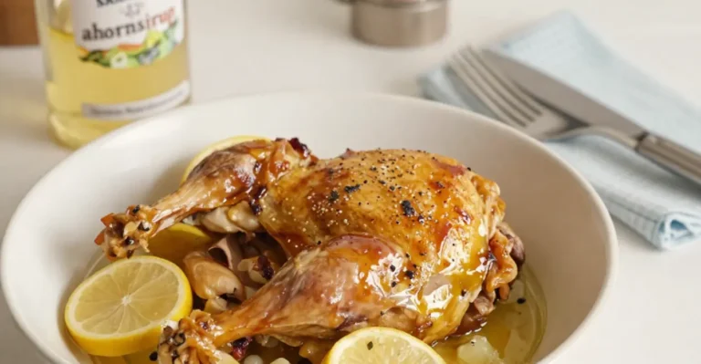 Ahornsirup Senf Hähnchen mit Pastinaken