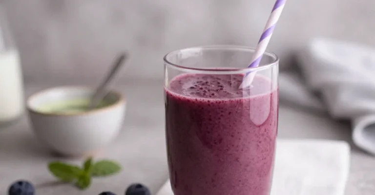 Blaubeer Matcha Frühstücks-Smoothie