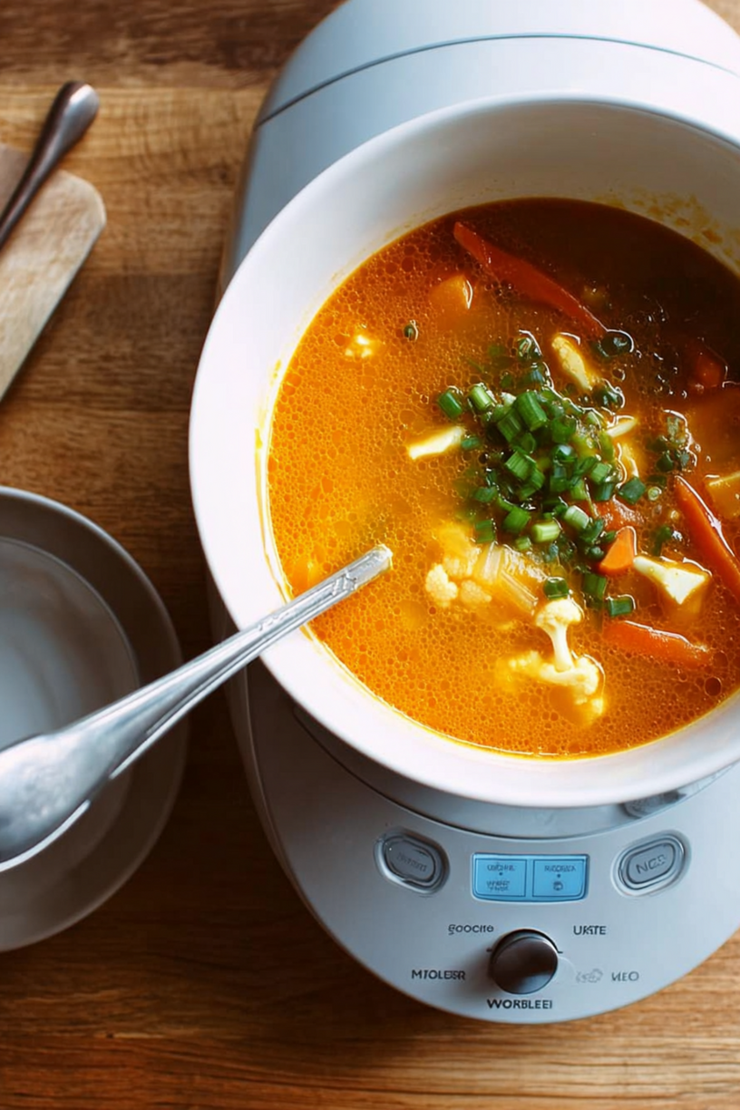 Blumenkohl Lauch Suppe mit Paprika
