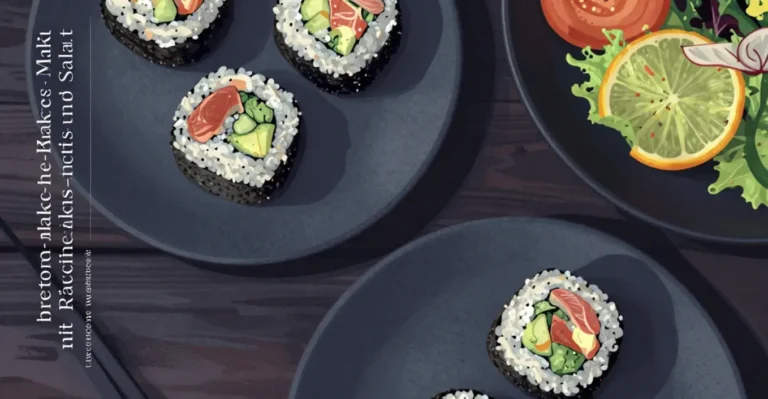 Bretonische Makis mit Räucherlachs und Salat