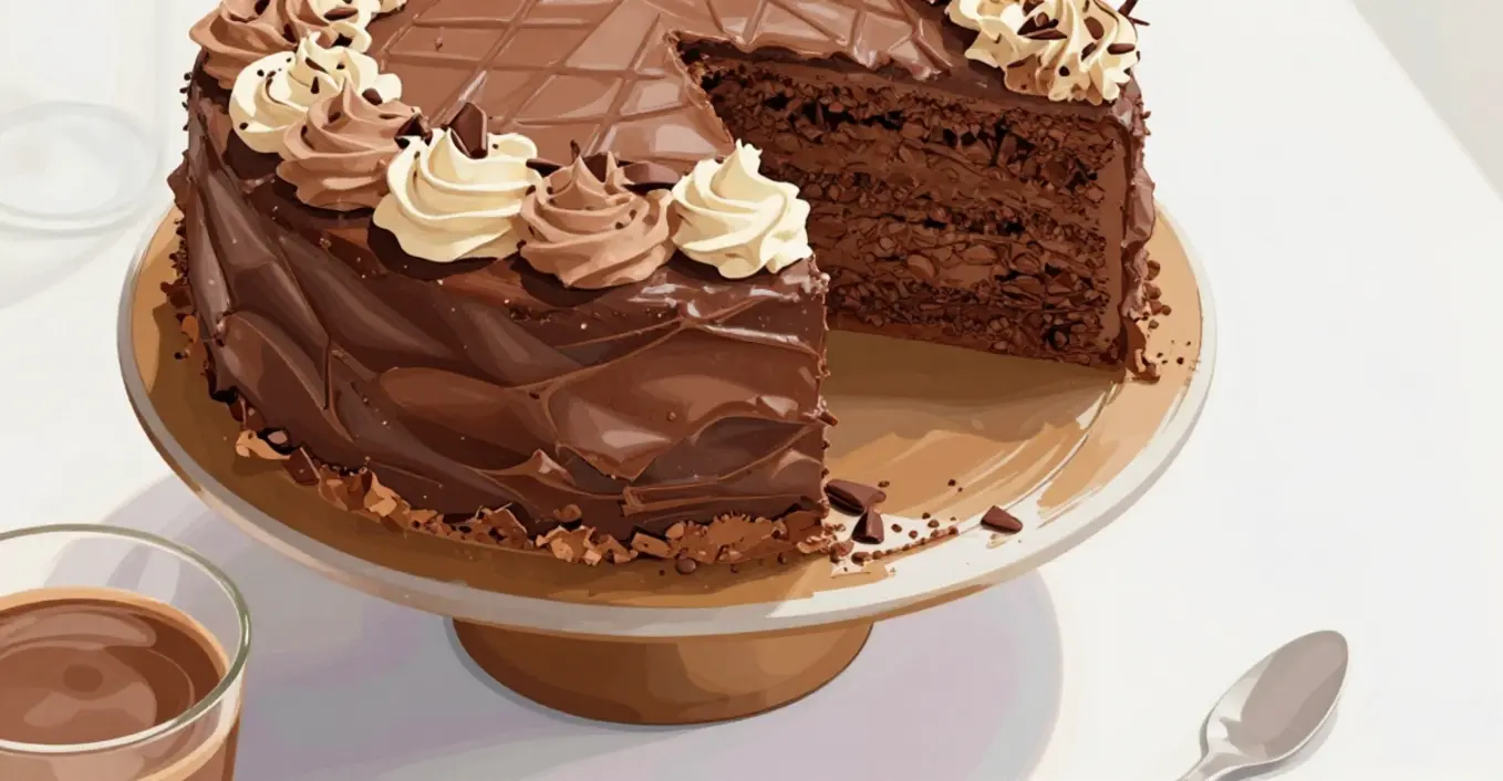 chocolade koffie meringue cake
