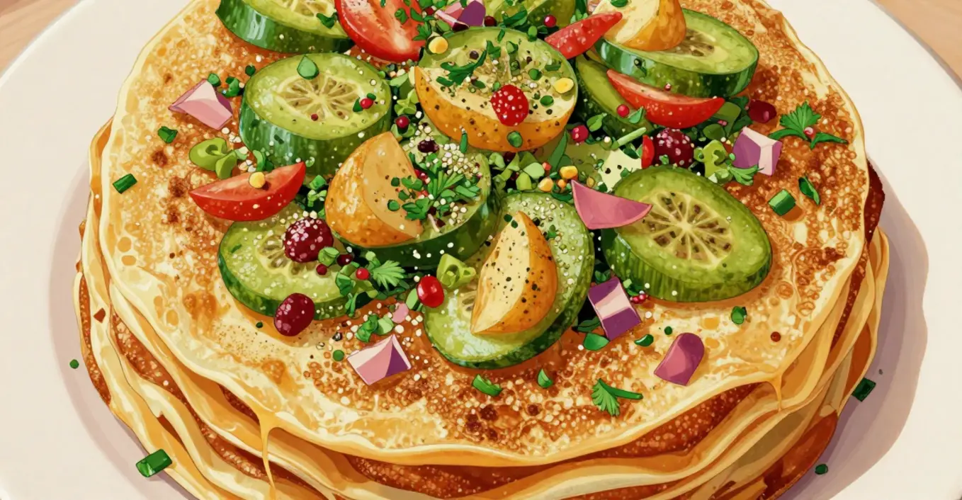 Crêpe Kuchen mit Geflügelleber