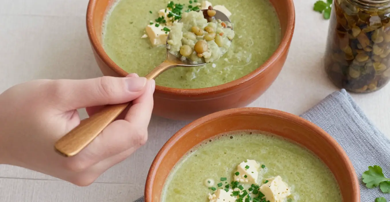 Erbsensuppe mit Feta