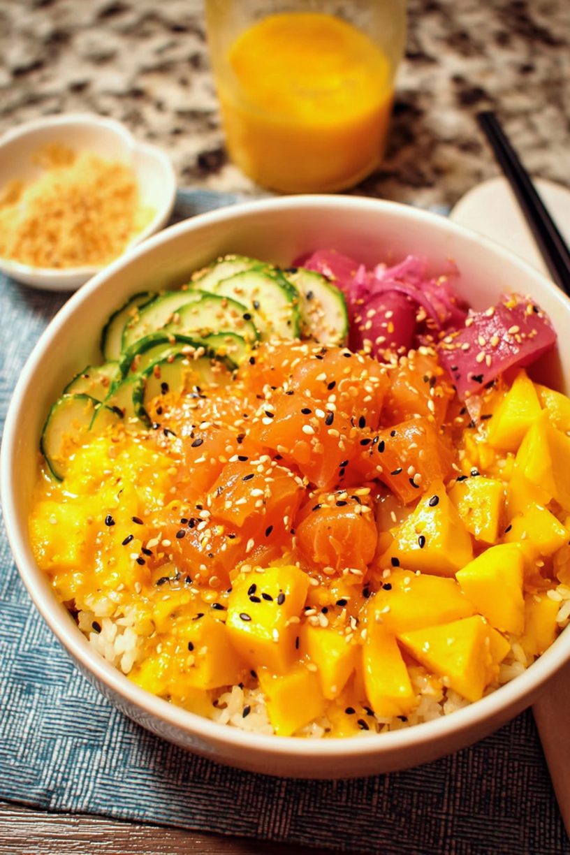 Gelbe Poke Bowl