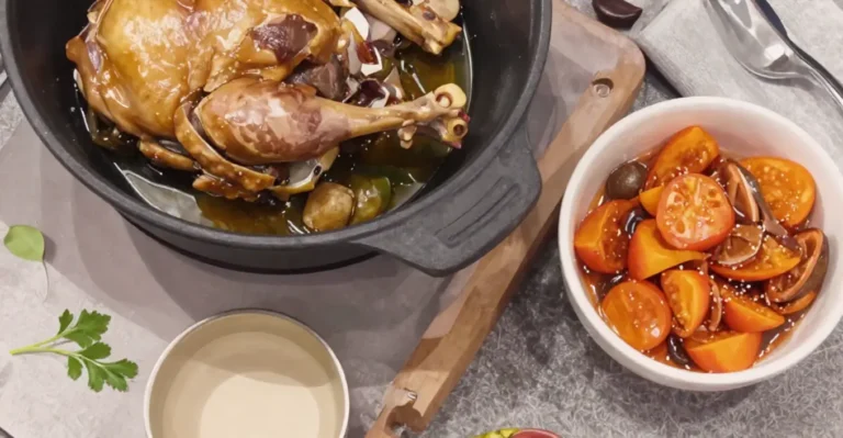 Hähnchen in Vin Jaune gedämpft