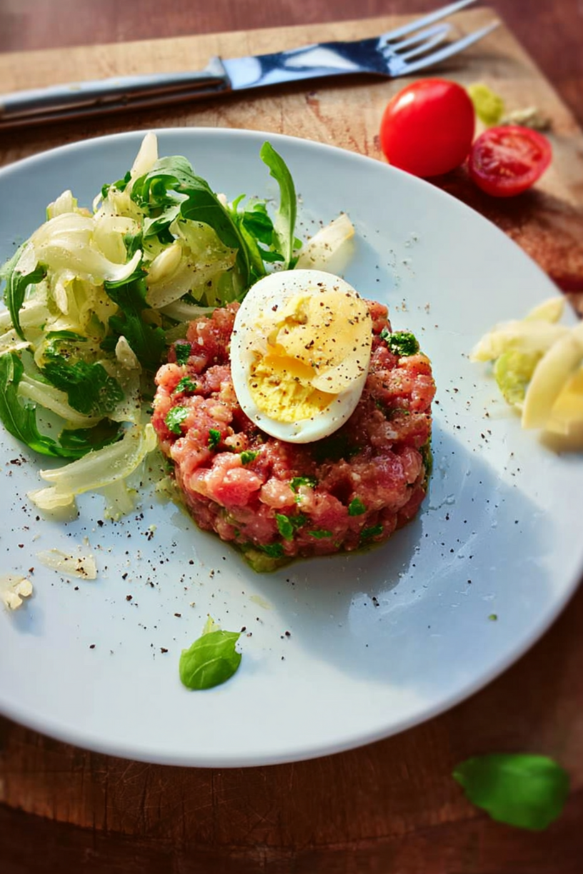 Italienisches Kalbstatar mit Fenchelsalat