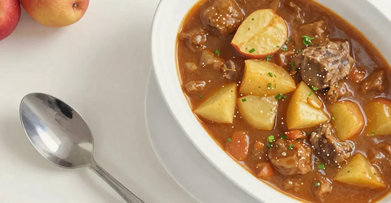 Kalbsgulasch mit Kartoffeln und Äpfeln