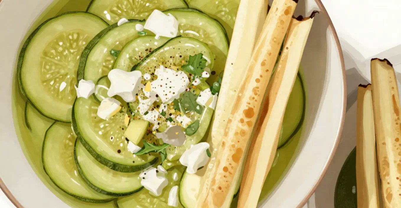 Kartoffel Zucchini Creme mit Streuseln