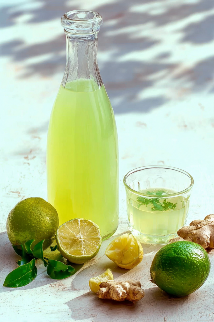 Limetten Ingwer Limonade