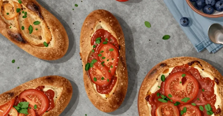 Mehrkorn Bruschettas mit Tomatensauce und Kräutern