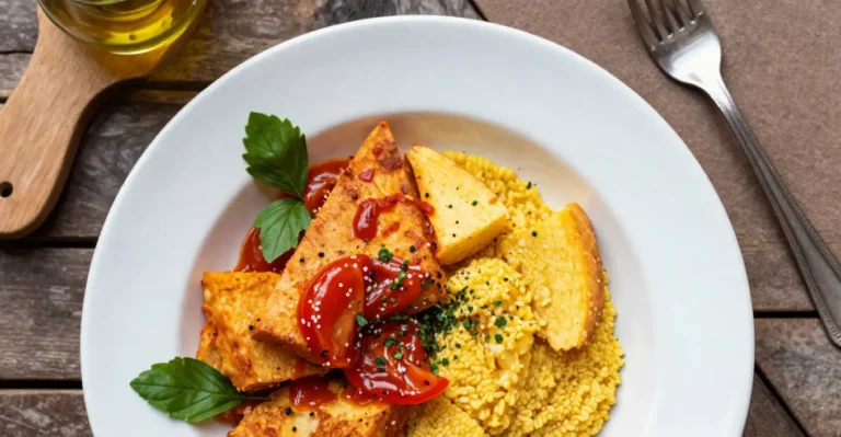 Polenta Dreiecke mit Salbei und Süßkartoffel