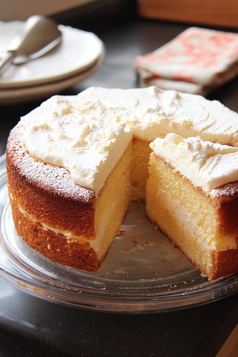 romige vanille cake