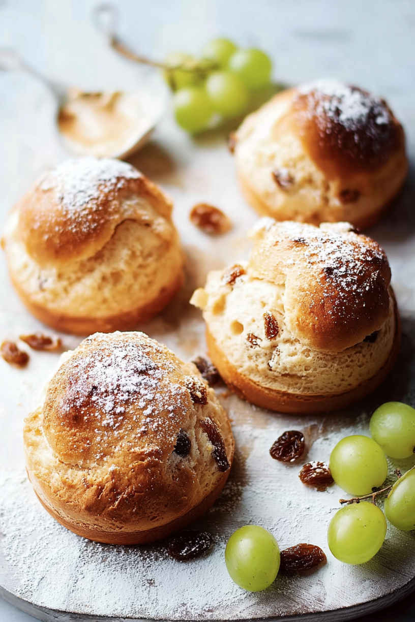 Rosinenbrötchen mit Vanillekruste