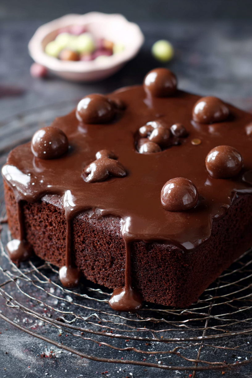 Schokoladenkuchen mit Schokoladenlinsen
