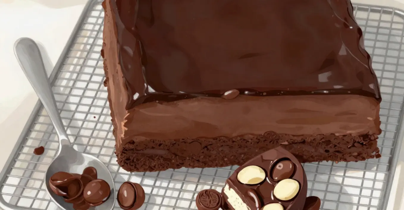 Schokoladenkuchen mit Schokoladenlinsen