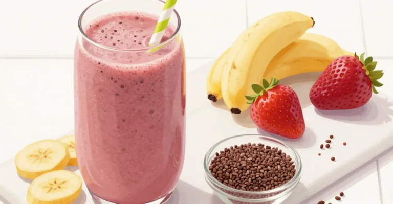smoothie banaan aardbei lijnzaad