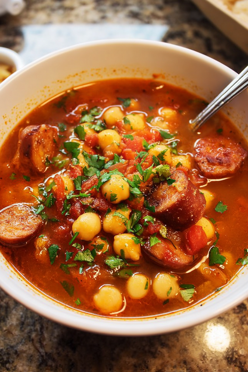 spaanse soep chorizo kikkererwten