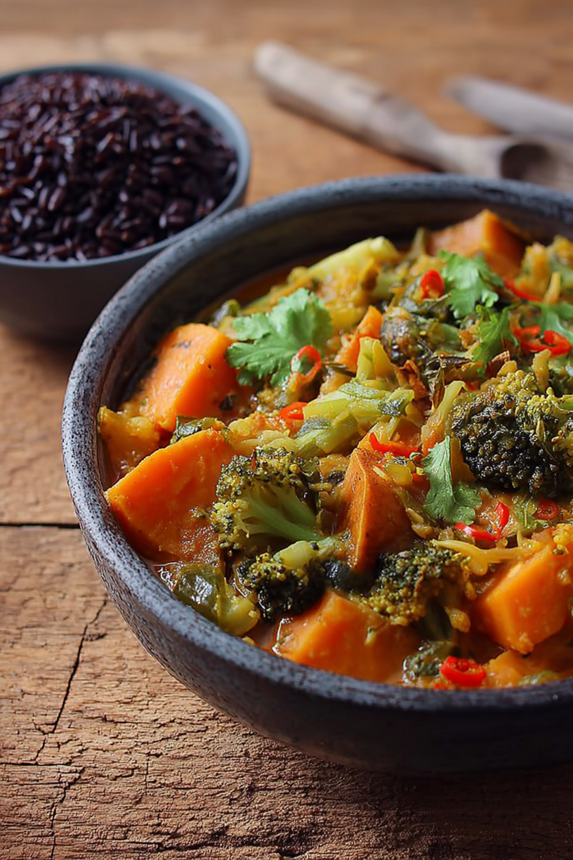 Süßkartoffel Spinat Brokkoli Curry