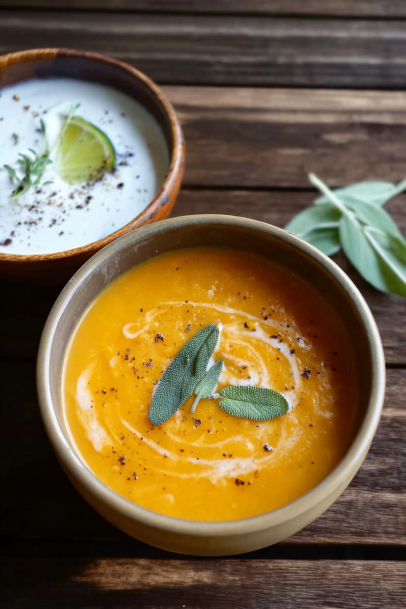 Süßkartoffelsuppe mit Kokosmilch