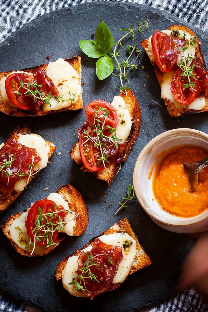 Toastbrot mit Tomatencoulis