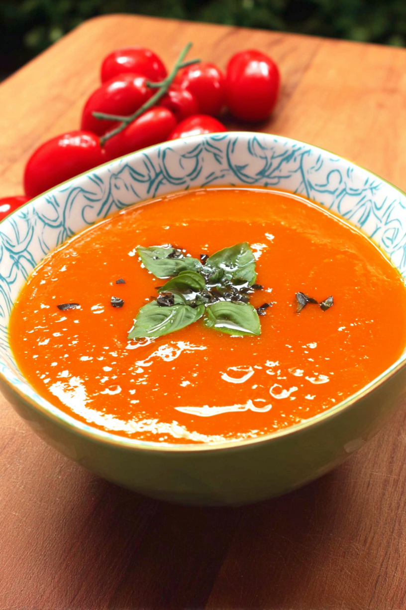 tomatensoep basilicum
