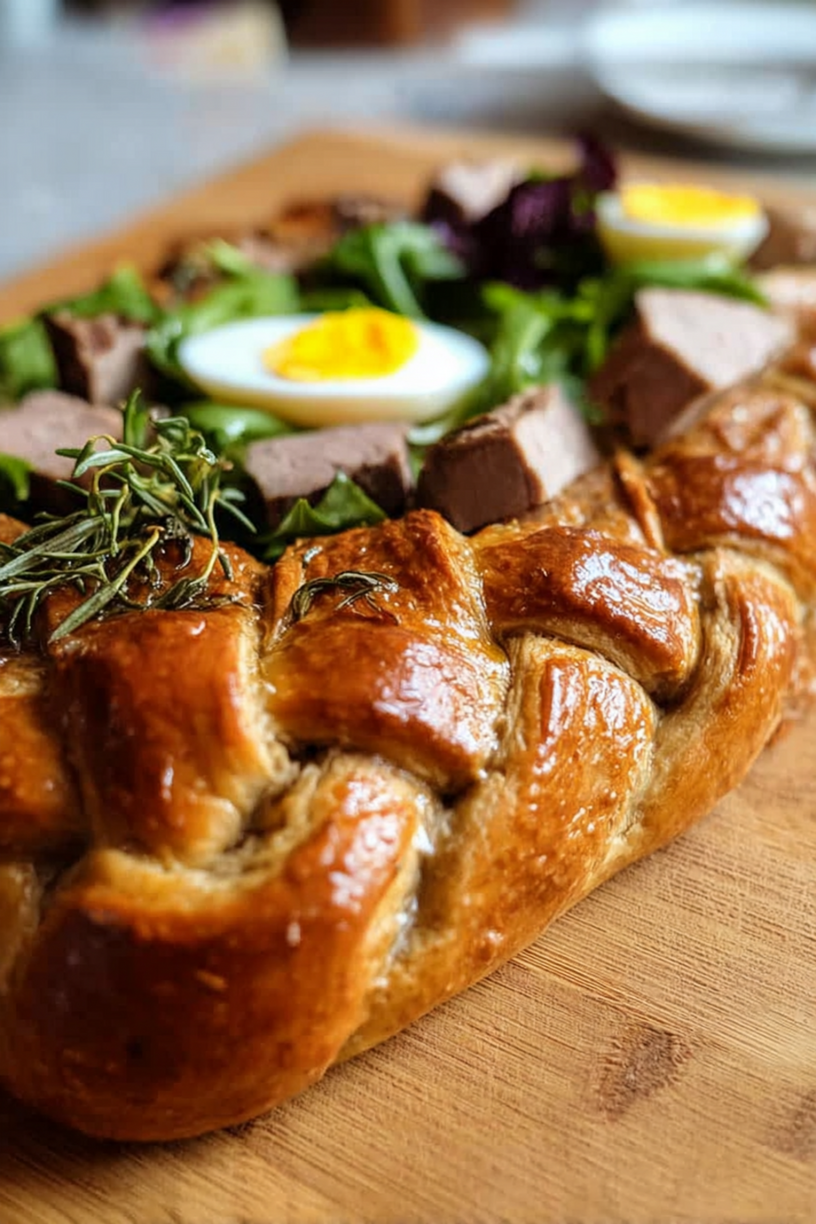 Vollkorn Osterbrot mit Eiern
