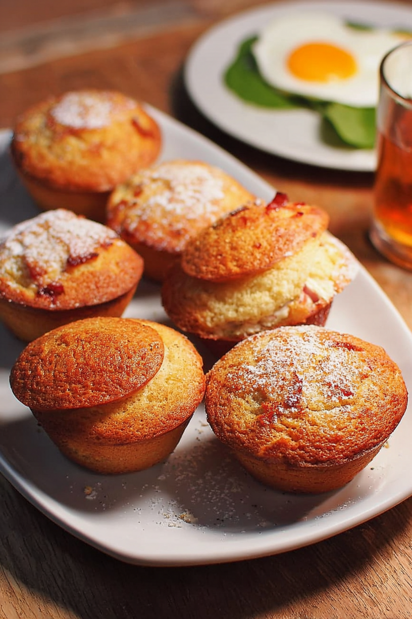 Vollkornmuffins mit weichgekochten Eiern
