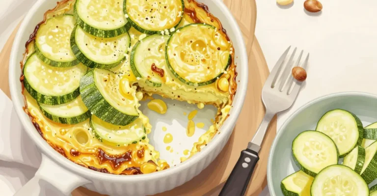 Zucchini Clafoutis mit Knoblauch und Mandeln